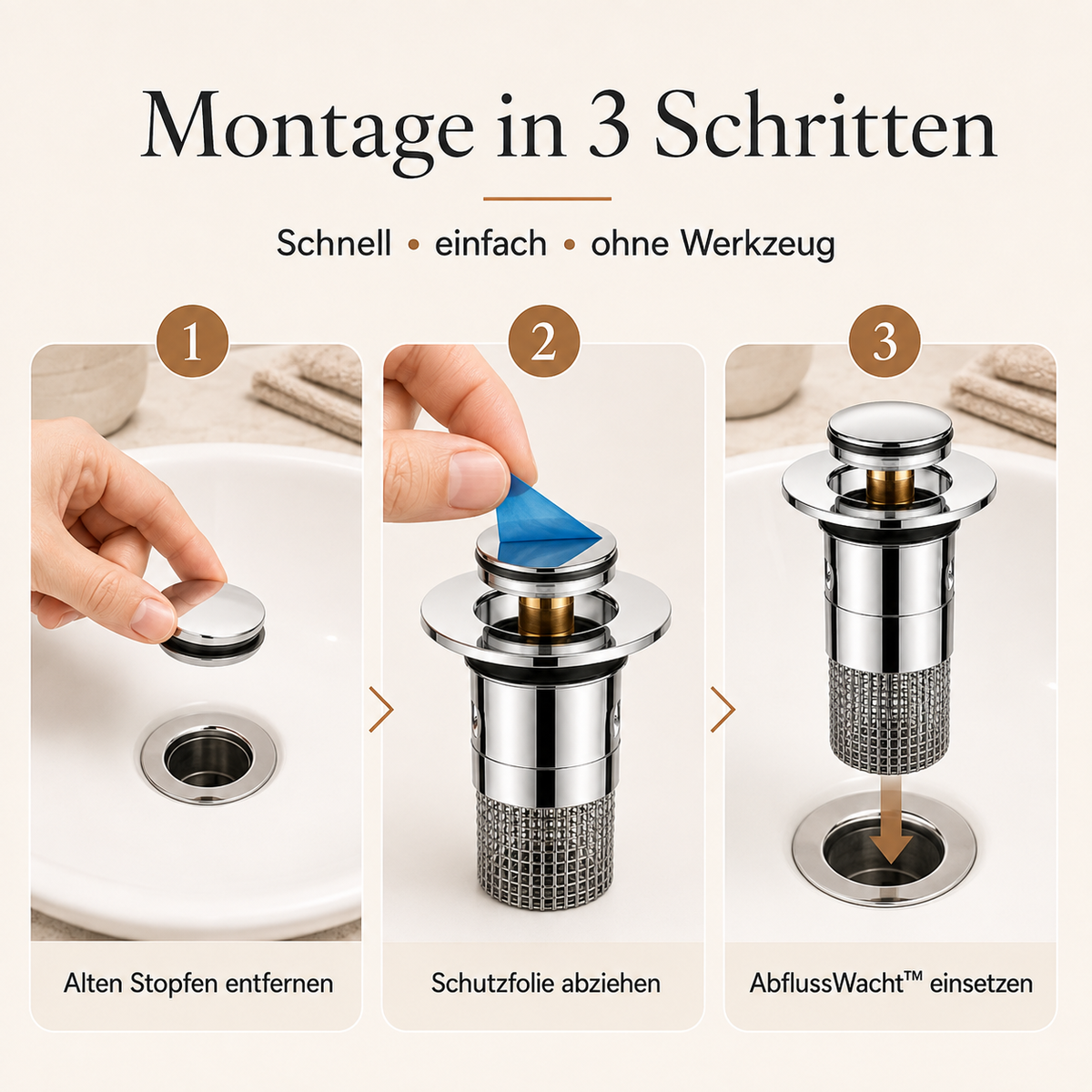AbflussWacht™  Haarfilter-Stopfen