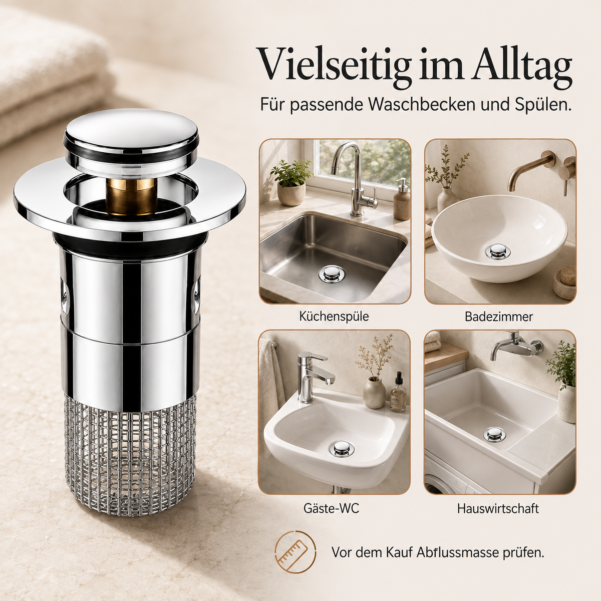 AbflussWacht™  Haarfilter-Stopfen