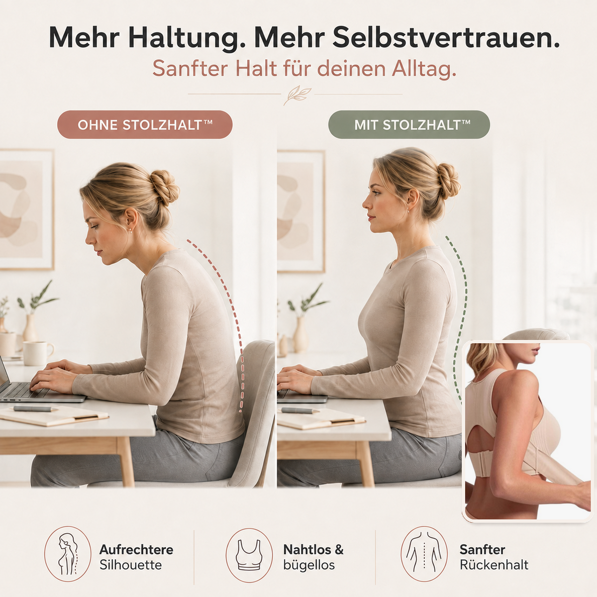 Stolzhalt™ | Nahtloser Komfort-BH mit Rückenstütze